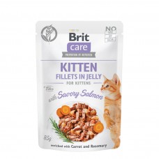 Brit Care Fillets in Jelly Salmon Kitten 85g, 104100537, cat Wet Food, Brit Care, cat Food, catsmart, Food, Wet Food